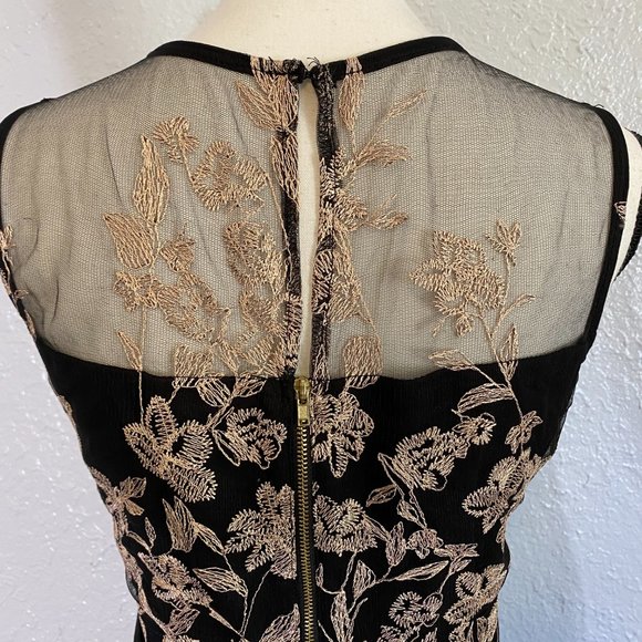 J. Taylor ~ Black and Gold Embroidered Dress ~ 10 - Picture 4 of 7